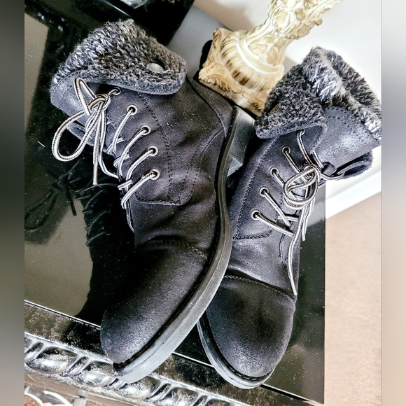 Cliffs White Mountain Duena Women Hiking/Moto Knit Sweater Sock Boots Black 8.5 - Picture 13 of 16